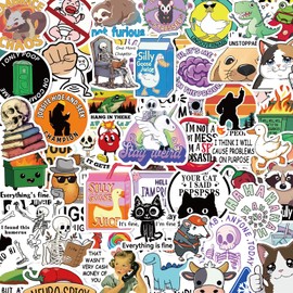 ELZO 300 Pcs Holographic Funny Stickers for Adults Pack - Sarcastic, Waterproof Vinyl Stickers for Water Bottle, Laptop, Phone, Journal, No Repeats