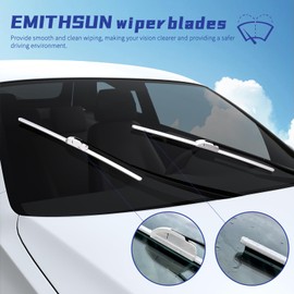 EMITHSUN EMITHSUN OEM QUALITY 24" + 24" Premium All-Seasons Durable Stable And Quiet White Windshield Wiper Blades (Set of 2)