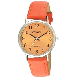 Ravel - Women's Round Brighter Days Silver Tone Watch - Analogue Quartz - R0140.08.1 - Bright Orange