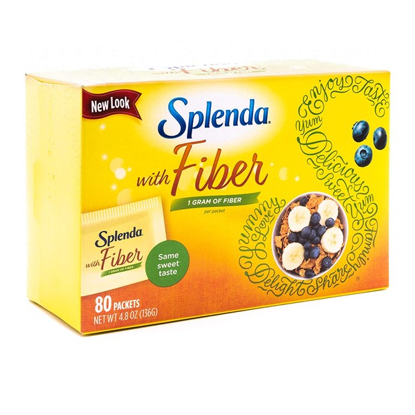SPLENDA With Fiber No Calorie Sweetener, Single-Serve Packets (80 Count) (Pack of 1)