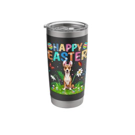 Miniature Pinscher Dog Happy Easter Egg Hunt Easter Sunday Stainless Steel Insulated Tumbler