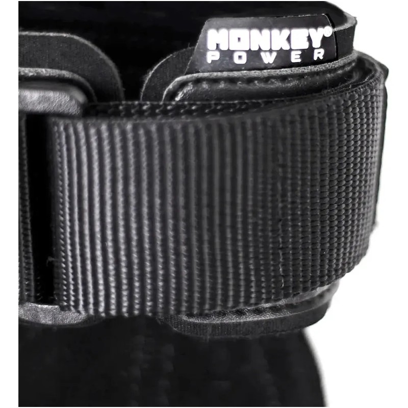 Straps Gym En Piel Callera Mayor Agarre Monkey Power Negro