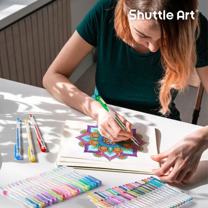 Shuttle Art 240 Pack Glitter Gel Pens, 120 Colors Glitter