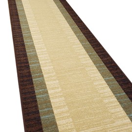 Maxy Home Custom Size Hallway Runner Rug - 1.Swatch 31 x 9 inch - 1 Piece Stairtread or Swatch use - Rubber Backed Non Slip Bordered - Choose Width x Length