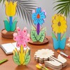 Catephe 16 Set Flower 3D Wooden Crafts Set for Kids,