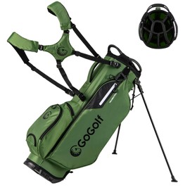 Tangkula Golf Stand Bag with 8 Way Top Dividers, Lightweight Golf Bag with 5 Zippered Pockets, Golf Club Carry Bag with Adjustable Dual Shoulder Strap, Rain Hood, Ideal for Women & Men (Green)