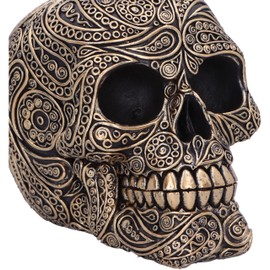 Nemesis Now Paisley Skull 11.5cm, Resin, Black and Gold, Paisley Pattern Skull Ornament, Macabre Home Décor, Cast in the Finest Resin, Expertly Hand-Painted
