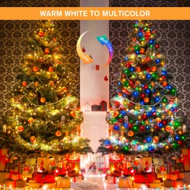 JMEXSUSS 500 LED Color Changing Christmas Lights, 163FT Warm White & Multicolor Christmas String Lights with Remote, Outdoor Christmas Lights Plug in for Tree House Indoor Outdoor Xmas Decor