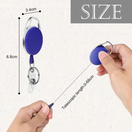 Vicloon Retractable Badge Reels, 3 Pcs Reel Clips Extendable Key Chain Key Lanyard Belt Clip for Key Ring ID Card Badge Holder(Pink,Purple,Dark Blue)