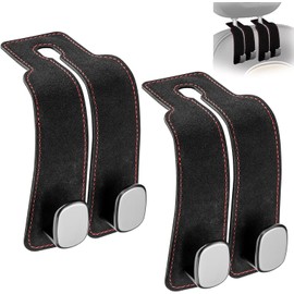JIZHOUYAO Car Seat Back Storage Hook, 2 in 1 Car Seat Back Storage Hook, Car Purse Hook Car Hooks for Purses and Bags, Car Organization Accessories (Black)