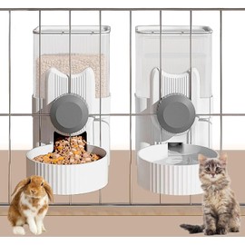 Kathson Rabbit Gravity Car Feeder Set 35 oz Hanging Automatic Food Water Dispenser Cage Automatic Feeder Set for Rabbits Chinchilla Guinea Pig Hedgehog Ferret Kitty Puppy (Green)