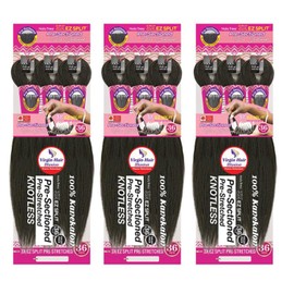 MULTI-PACK DEAL 3PACK! Janet Collection Nala Tress 3X EZ SPLIT Pre-Sectioned Pre-Stretched Braid Knotless Extremely light weight 36Inch 9Bundles (36”, COLOR #30)