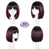 CURLCRAZY Bob Wig With Bangs Short Bob Wigs for Women