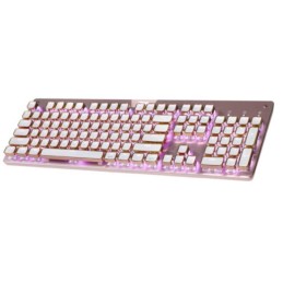 ABKO K840 Square Retro Axis Switching Gaming Keyboard Pink Brown Nonclick