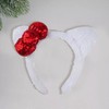 JazSwirl Plush Cat Ears Headband, White Cat Ear Headbands with