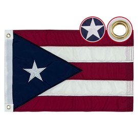 Flagolden Puerto Rico Flag 12x18 Inch for Boat, Embroidered Stars Puerto Rican Flags Small, Vivid Color Puerto Rico Flags National Country Banner with 2 Brass Grommets
