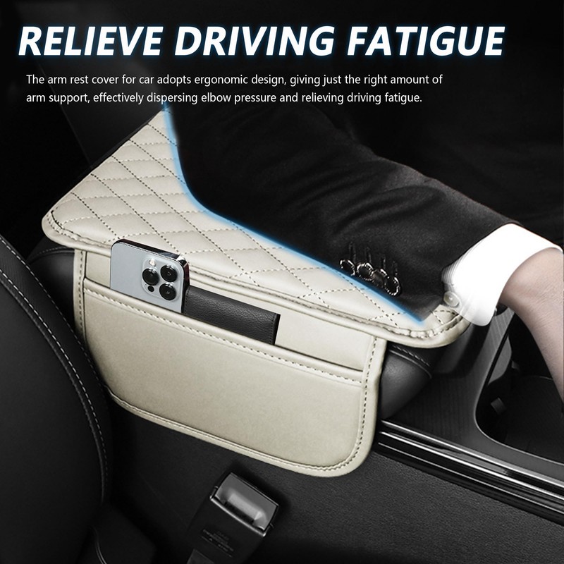 Upgraded Car Center Console Cover, Microfiber Leather Car Armrest Cover