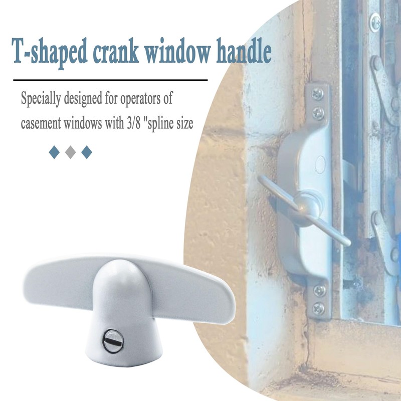 Follde 3/8" Spline Size T-Crank Window Handle Replacement for Pella
