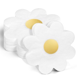 E-ASUM - Servilletas de cóctel de margaritas doradas, servilletas de papel desechables, lindas servilletas metálicas doradas, para sala de polvo, bodas, día festivo, cumpleaños, fiestas de baby shower (20)