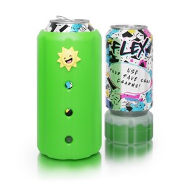 FITY Flex a 2-in-1 grippable Soft EVA Insulated can Cooler, Works with 12oz or 16oz Cans, Also Compatible with Popular Shoe Charms to accessorize. Includes a Matching FITY Freeze!! (Neon)