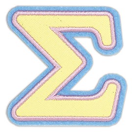 iscream Go Greek Alphabet Embroidered Accent Sigma 2.5" Adhesive Back Patch