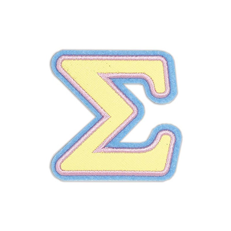 iscream Go Greek Alphabet Embroidered Accent Sigma 2.5" Adhesive Back