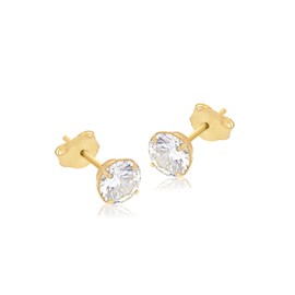 Carissima Gold Women's 9 ct Yellow Gold 5 mm Round Cubic Zirconia Stud Earrings