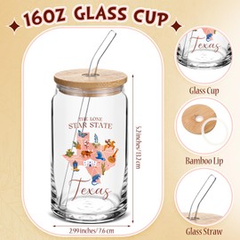 Chuangdi 4 Pcs New York Travel Gifts Set Canvas Bag Cosmetic Bag 16 oz Tumbler and Keychain New York City Souvenirs Gifts for Traveler Friend Lover Sister(Texas)