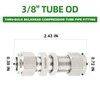TAISHER 1PCS 304 Stainless Steel Thru-Bulk Bulkhead Compression Tube Pipe
