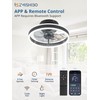 ZMISHIBO Low Profile Ceiling Fans with Lights and Remote, Modern