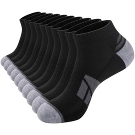 eallco 10 Pairs Mens Ankle Socks Low Cut Socks for Men, 10 Pairs Black, One Size