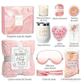 Regalos de Cumpleaños para Mujer, Cesta de Regalo para Mujeres ,Paquete de Cuidado Personal para Mujeres, Regalo de Cumpleaños para Día Madre para Ami
