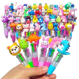 lyyochinn 48pcs Multicolor Pen in One 4-in-1 Cute Fun Pens Bulk,Perfect for Student Birthday Gift Prizes School Supplies Class Rewards.