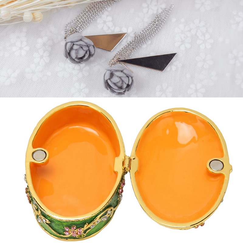 Hand Painted Flower Trinket Box Classic Realistic Detail Hinged Jewelry