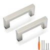 Redunest Cabinet Pulls Brushed Nickel Cabinet Handles Square Drawer Pulls,