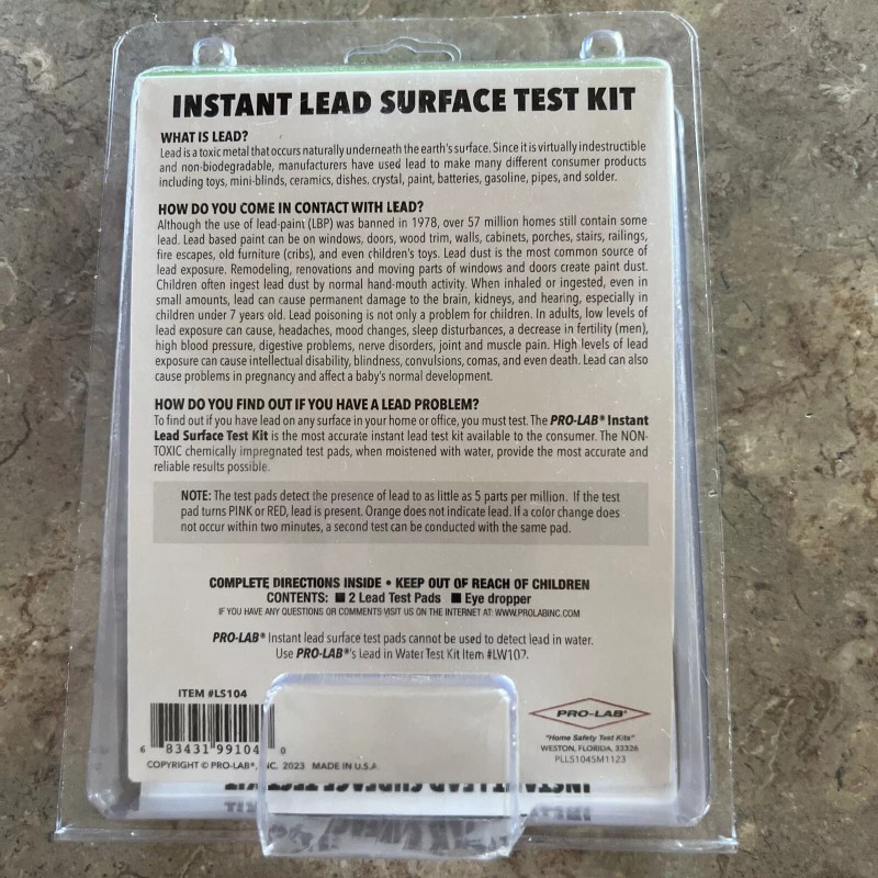 PRO-LAB (2) Instant Lead Surface Test Kit : Pro-Lab Sealed