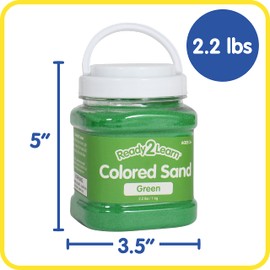 READY 2 LEARN Colored Sand - Green - 2.2 lbs - Play Sand for Kids - Perfect for Arts and Crafts, Sensory Bins, Wedding Decorations and Vase Filler