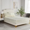 Cream Crystal Velvet Fitted Sheet Queen Only with 16" Elastic