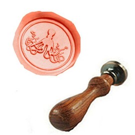 MDLG Vintage Octopus Custom Picture Logo Wedding Invitation Wax Seal Sealing Stamp Rosewood Handle Set