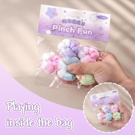 Anboor Mini Cat Paw Squishies - 5 Cute Gradient Glitter Squishies Stress Relief Squishies Soft Fidget Toy for Kids Adults