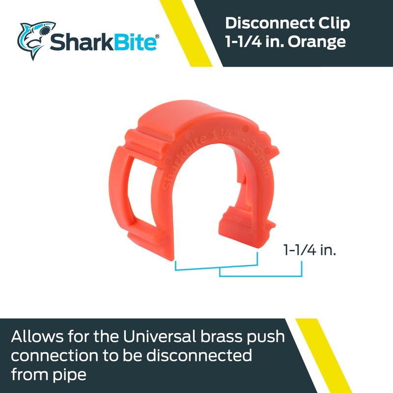 SharkBite 1-1/4 Inch Disconnect Clip for Push to Connect Brass