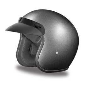 Daytona Helmets 3/4 Open Face Motorcycle Helmet – DOT Approved [Gun Metal Grey Metallic] [2XL]