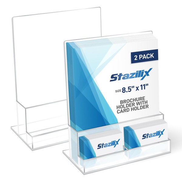 2 Pack Acrylic Flyer Holder 8.5 x 11 Clear Brochure