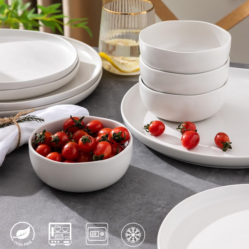 AmorArc Stoneware Cereal Bowls for Kitchen, 28oz Large Ceramic Soup