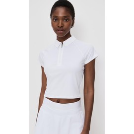 Greyson Women's Halley Quarter Zip Cropped Polo, Arctic, XL