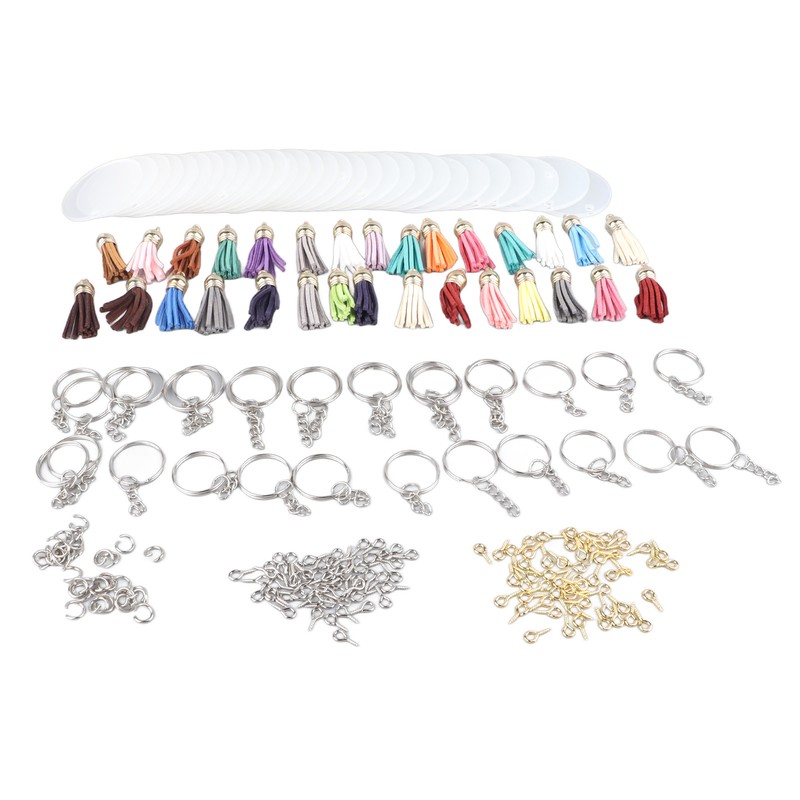 200pcs Acrylic Key Ring Kit 30 Acrylic Blank 30 Key