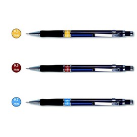 KOH-I-NOOR Mephisto Profi 5005/5035/5055 - Mechanical Pencils Plastic/Metal - Set of 3 - Lead Diameter 0.3 mm (Yellow), 0.5 mm (WineRed), 0.7 mm (Blue)