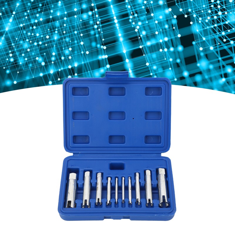 10Pcs Screw Tap Extractor Set Quenched Alloy Steel Broken Screw