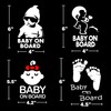 TOTOMO 4pc Baby on Board Sticker Set for Cars Funny