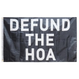 3x5 Feet Defund The Hoa Flag Black Banner for Home Fraternities Man Cave College Dorm Room Decor